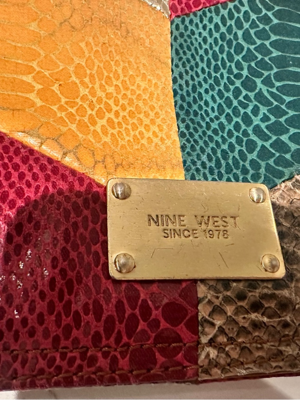 Nine West Vintage Multicolor Patchwork Clutch Bag - Picture 5 of 5